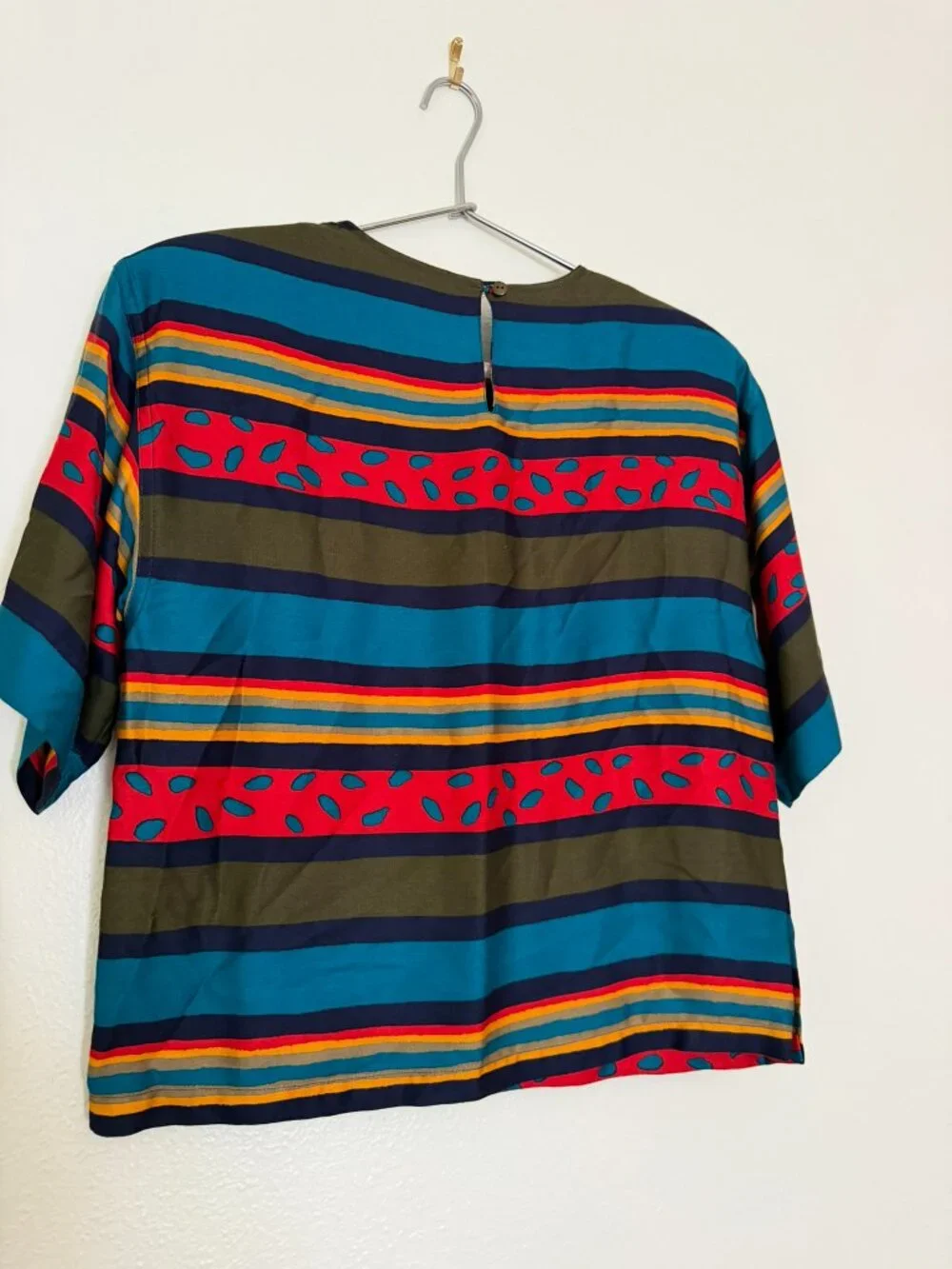 Chaus Petites Colorful Striped 2 Piece Skirt Top Set Size S